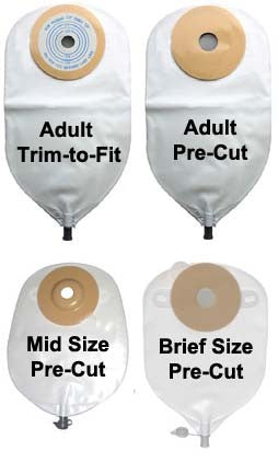 Nu-Hope 8256-FVDC 1-Piece Urinary Pouch With Flutter Valve With Deep Convexity, 3/4" Opening, 11" Length - Owl Medical Supplies