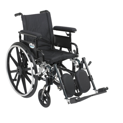 Drive Medical pla416fbfaarad-elr Viper Plus GT Wheelchair with Flip Back Removable Adjustable Full Arms, Elevating Leg Rests, 16" Seat - Owl Medical Supplies