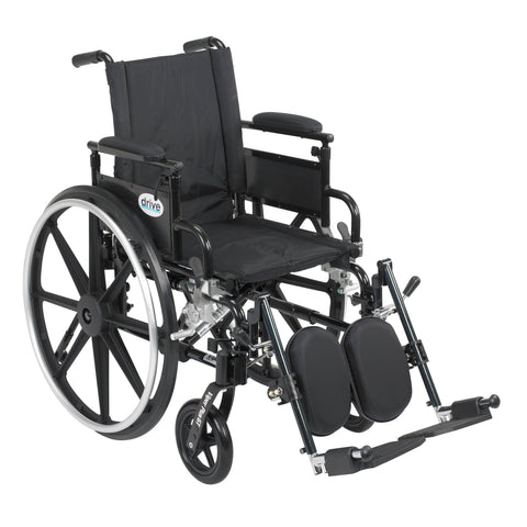 Drive Medical pla418fbdaarad-elr Viper Plus GT Wheelchair with Flip Back Removable Adjustable Desk Arms, Elevating Leg Rests, 18" Seat - Owl Medical Supplies