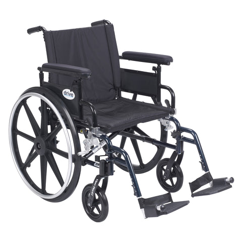 Drive Medical pla420fbfaarad-sf Viper Plus GT Wheelchair with Flip Back Removable Adjustable Full Arms, Swing away Footrests, 20" Seat - Owl Medical Supplies