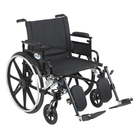 Drive Medical pla422fbdaar-elr Viper Plus GT Wheelchair with Flip Back Removable Adjustable Desk Arms, Elevating Leg Rests, 22" Seat - Owl Medical Supplies