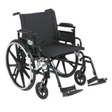 Drive Medical pla422fbdaar-sf Viper Plus GT Wheelchair with Flip Back Removable Adjustable Desk Arms, Swing away Footrests, 22" Seat - Owl Medical Supplies