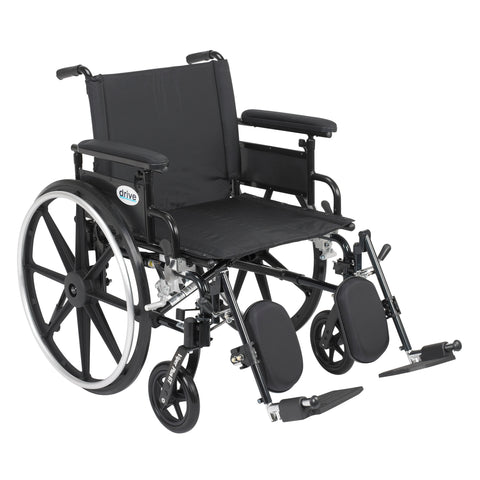Drive Medical pla422fbfaar-elr Viper Plus GT Wheelchair with Flip Back Removable Adjustable Full Arms, Elevating Leg Rests, 22" Seat - Owl Medical Supplies