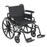 Drive Medical pla422fbfaar-sf Viper Plus GT Wheelchair with Flip Back Removable Adjustable Full Arms, Swing away Footrests, 22" Seat - Owl Medical Supplies