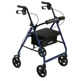 Drive Medical r728bl Aluminum Rollator with Fold Up and Removable Back Support and Padded Seat, Blue - Owl Medical Supplies