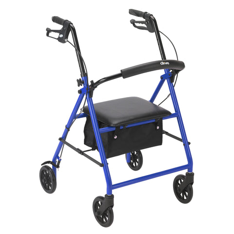 Drive Medical r800bl Rollator with 6" Wheels, Blue - Owl Medical Supplies