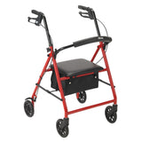 Drive Medical r800rd Rollator with 6" Wheels, Red - Owl Medical Supplies