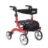 Drive Medical rtl10266-h Nitro Euro Style Walker Rollator, Hemi Height, Red - Owl Medical Supplies