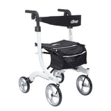 Drive Medical rtl10266wt-t Nitro Euro Style Walker Rollator, Tall, White - Owl Medical Supplies