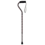 Drive Medical rtl10303pf Foam Grip Offset Handle Walking Cane, Pink Floral - Owl Medical Supplies