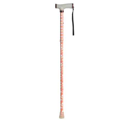 Drive Medical rtl10304of Folding Cane with Glow Gel Grip Handle, Floral - Owl Medical Supplies
