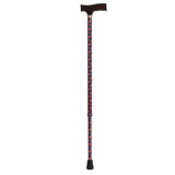 Drive Medical rtl10335rf Adjustable Lightweight T Handle Cane with Wrist Strap, Red Floral - Owl Medical Supplies