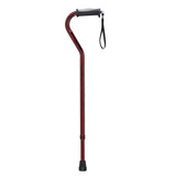 Drive Medical rtl10372rc Adjustable Height Offset Handle Cane with Gel Hand Grip, Red Crackle - Owl Medical Supplies