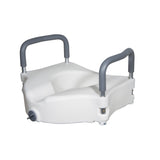 Drive Medical rtl12027ra Elevated Raised Toilet Seat with Removable Padded Arms, Standard Seat - Owl Medical Supplies