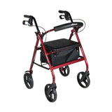 Drive Medical rtl728rd Aluminum Rollator with Removable Wheels, Red - Owl Medical Supplies