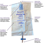 Salts ZL0400 Confidence Gold Night Drainage Bag, Size 2000ml - Owl Medical Supplies