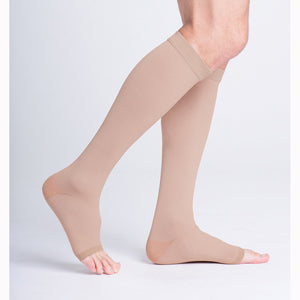 Sigvaris 503CM3O77 Unisex Natural Rubber Stocking, Size M3, Knee High, 30-40mmhg, Open Toe, Beige (1 Pair Per Box) (This Product Is Final Sale And Is Not Returnable) - Owl Medical Supplies