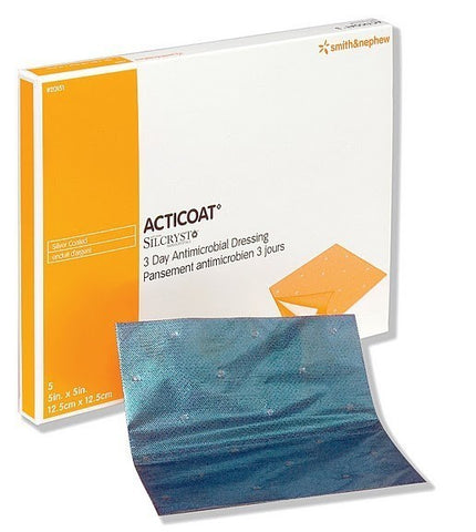 Smith & Nephew 20401 Acticoat Antimicrobial Barrier Burn Dressing With Nanocrystalline Silver, Low Adherent, Rayon/Polyester Core, Advanced Silver Technology 40cm x 40cm - Owl Medical Supplie