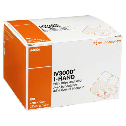 Smith & Nephew 4006 Iv3000 1 Hand Moisture Responsive Cannula Fixation Dressing 7cm x 9cm - Owl Medical Supplies