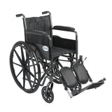 Drive Medical ssp216fa-elr Silver Sport 2 Wheelchair, Non Removable Fixed Arms, Elevating Leg Rests, 16" Seat - Owl Medical Supplies