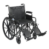 Drive Medical ssp220dda-elr Silver Sport 2 Wheelchair, Detachable Desk Arms, Elevating Leg Rests, 20" Seat - Owl Medical Supplies