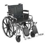 Drive Medical std20dda-elr Sentra Extra Heavy Duty Wheelchair, Detachable Desk Arms, Elevating Leg Rests, 20" Seat - Owl Medical Supplies