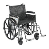 Drive Medical std20dfa-sf Sentra Extra Heavy Duty Wheelchair, Detachable Full Arms, Swing away Footrests, 20" Seat - Owl Medical Supplies