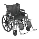 Drive Medical std22dda-elr Sentra Extra Heavy Duty Wheelchair, Detachable Desk Arms, Elevating Leg Rests, 22" Seat - Owl Medical Supplies