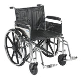 Drive Medical std22dfa-sf Sentra Extra Heavy Duty Wheelchair, Detachable Full Arms, Swing away Footrests, 22" Seat - Owl Medical Supplies