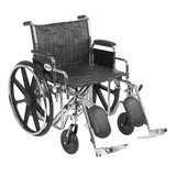 Drive Medical std22ecdda-elr Sentra EC Heavy Duty Wheelchair, Detachable Desk Arms, Elevating Leg Rests, 22" Seat - Owl Medical Supplies