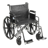 Drive Medical std22ecdda-sf Sentra EC Heavy Duty Wheelchair, Detachable Desk Arms, Swing away Footrests, 22" Seat - Owl Medical Supplies