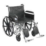 Drive Medical std22ecdfa-elr Sentra EC Heavy Duty Wheelchair, Detachable Full Arms, Elevating Leg Rests, 22" Seat - Owl Medical Supplies