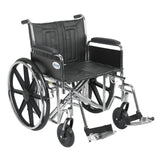 Drive Medical std22ecdfa-sf Sentra EC Heavy Duty Wheelchair, Detachable Full Arms, Swing away Footrests, 22" Seat - Owl Medical Supplies