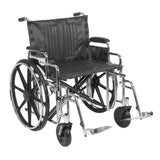 Drive Medical std24dda-sf Sentra Extra Heavy Duty Wheelchair, Detachable Desk Arms, Swing away Footrests, 24" Seat - Owl Medical Supplies