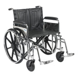 Drive Medical std24dfa-sf Sentra Extra Heavy Duty Wheelchair, Detachable Full Arms, Swing away Footrests, 24" Seat - Owl Medical Supplies