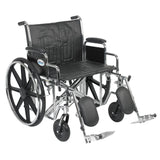 Drive Medical std24ecdda-elr Sentra EC Heavy Duty Wheelchair, Detachable Desk Arms, Elevating Leg Rests, 24"Seat - Owl Medical Supplies
