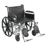 Drive Medical std24ecdfa-elr Sentra EC Heavy Duty Wheelchair, Detachable Full Arms, Elevating Leg Rests, 24" Seat - Owl Medical Supplies