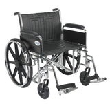 Drive Medical std24ecdfa-sf Sentra EC Heavy Duty Wheelchair, Detachable Full Arms, Swing away Footrests, 24" Seat - Owl Medical Supplies