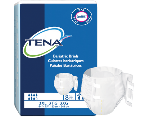 Tena 61391 Bariatric Brief, Size XXX-L (163-242cm or 64"-95") White - Owl Medical Supplies