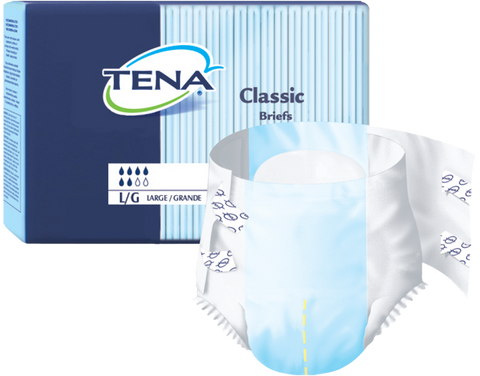 Tena 67720 Classic Briefs, Medium (34"-47") White - Owl Medical Supplies