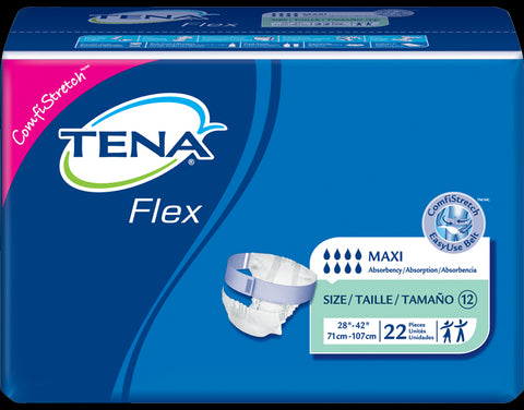 Tena 67838 Flex Maxi Belted Briefs, Size 16, 84 - 127cm (33 - 50") Yellow - Owl Medical Supplies