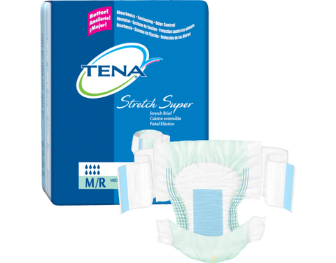 Tena 67902 Stretch Super Briefs, Medium (86-136cm or 33"-52") Green - Owl Medical Supplies