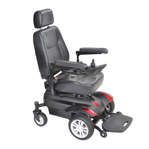 Drive Medical titanlb18csx23 Titan X23 Front Wheel Power Wheelchair, Vented Captain's Seat, 18" x 18" - Owl Medical Supplies