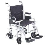 Drive Medical tr20 Poly Fly Light Weight Transport Chair Wheelchair with Swing away Footrests, 20" Seat - Owl Medical Supplies