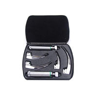 English MacIntosh Laryngoscope Set, HPX Halogen, Fiber-Optic, 2.5V, Medium