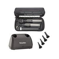 Desk Set With Pocket Ophthalmoscope/Otoscope, Handles and Adapter Sleeve and Hard Case, Accepts 2.5V