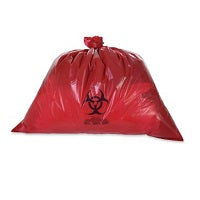 Biohazardous Waste Bags, Elastomer Closure, Red