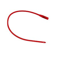 Cardinal Health Z8887660085 Dover Red Rubber Latex Urethral Catheter, Smooth Rounded Tip, L12"