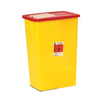 Cardinal Health Z8938Y Large Volume Sharps Container with Lid, 68L, W32cm x L46cm x H66cm, Yellow