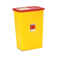 Cardinal Health Z8938Y Large Volume Sharps Container with Lid, 68L, W32cm x L46cm x H66cm, Yellow
